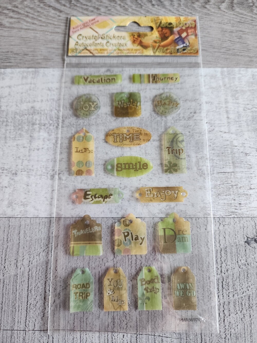 Crystal Epoxy Word Tag Stickers Scrapbook Card Journal 3D Embellishments NEW #48